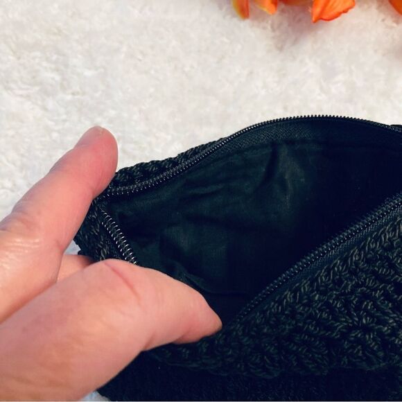 Crocheted Black Zipper Pouch - Picture 2 of 5